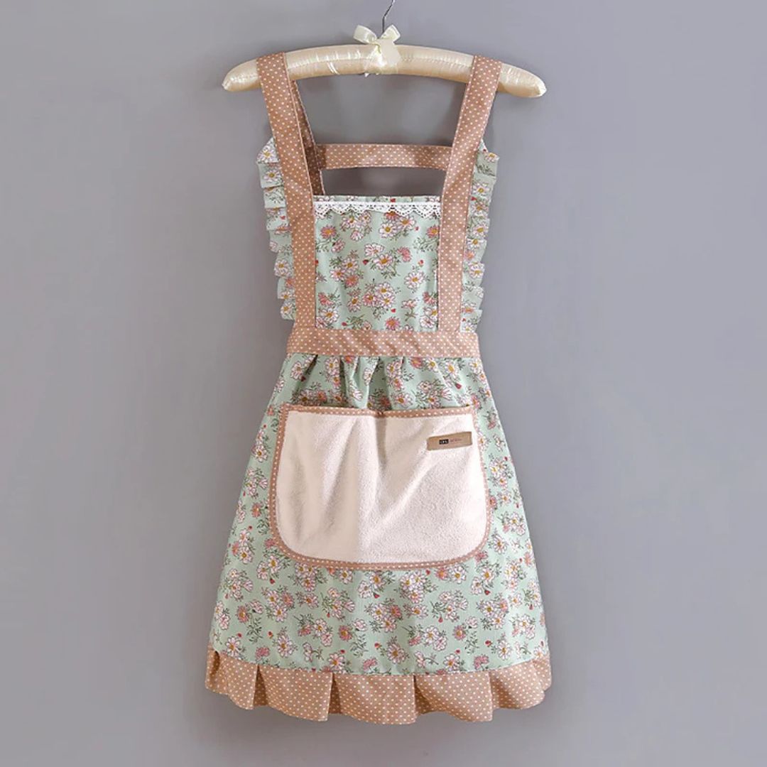 Damen Küchenschürze Floral Einheitsgröße Hochwertiger Stoff mit Taschen 2