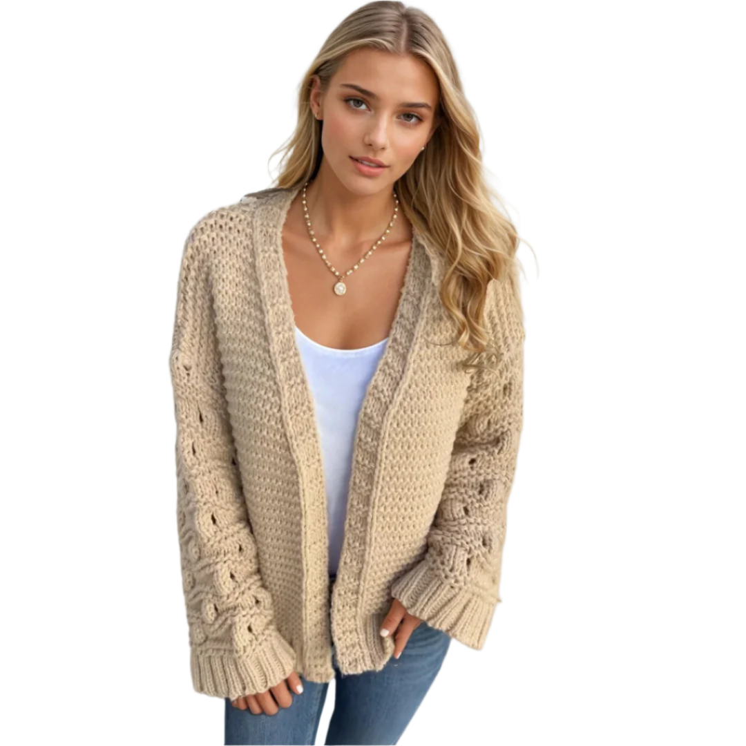 Damen Langarm Cardigan Eleganter Strick 0