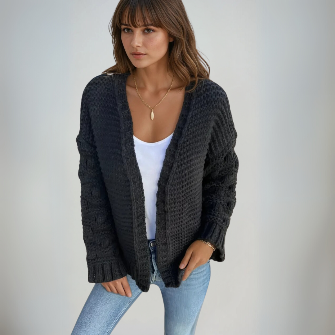 Damen Langarm Cardigan Eleganter Strick 1