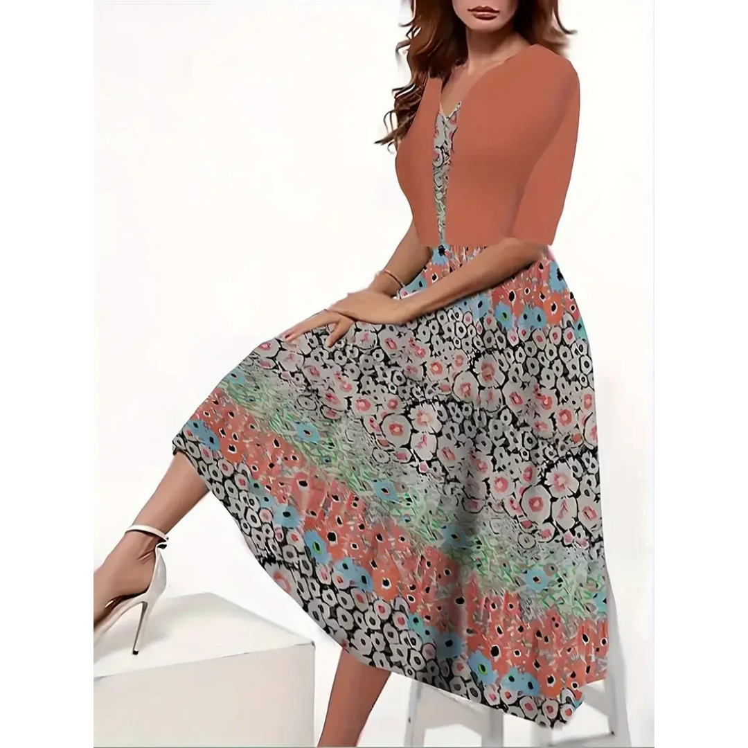 Damen Langes Kleid Modernes Design Hochwertiger Stoff 1