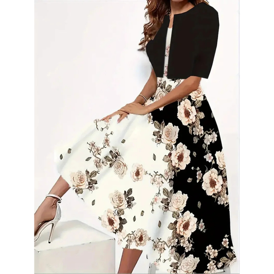 Damen Langes Kleid Modernes Design Hochwertiger Stoff 2