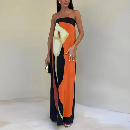 Damen Maxi Kleid Fließend Sommerstil 3