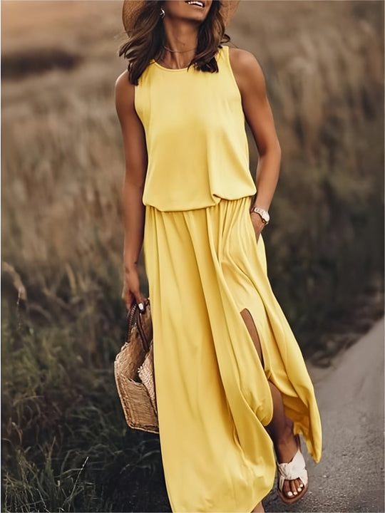 Damen Maxikleid Klassisches Design Atmungsaktives Material 2