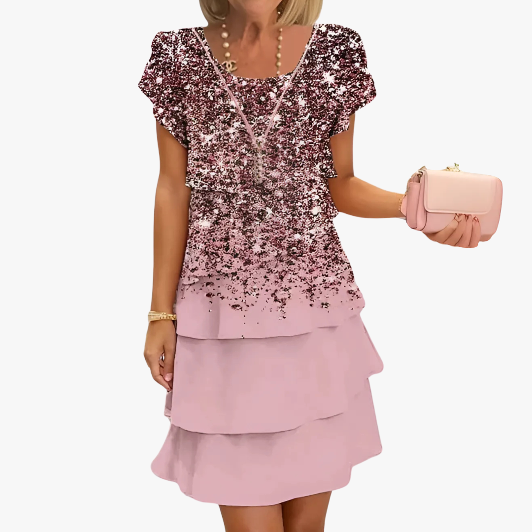 Damen Maxikleid mit Blumenmuster Fließender Schnitt 3