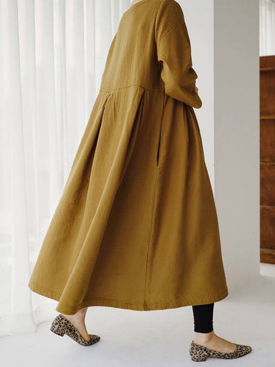 Damen Maxikleid mit Seitentaschen und lockerer Passform 8