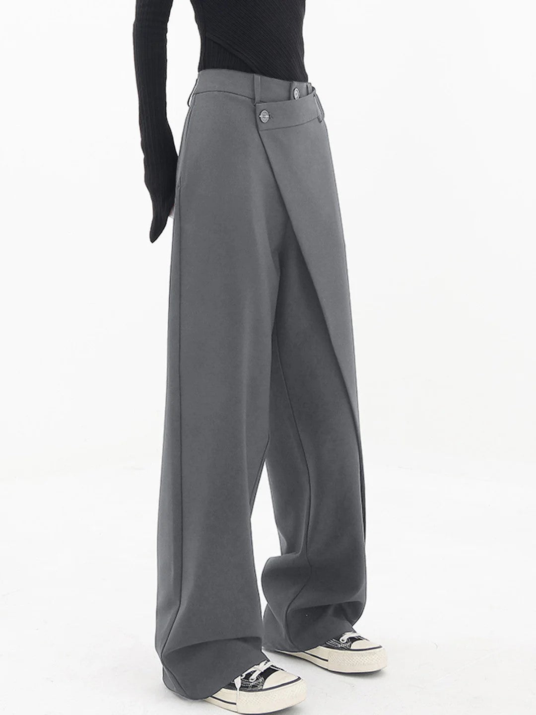 Damen Modern Fit Hose mit asymmetrischem Bund 6