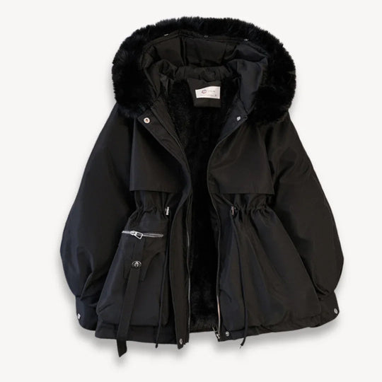 Damen Parka Winter mit Kapuze und Verstellbaren Elementen 2