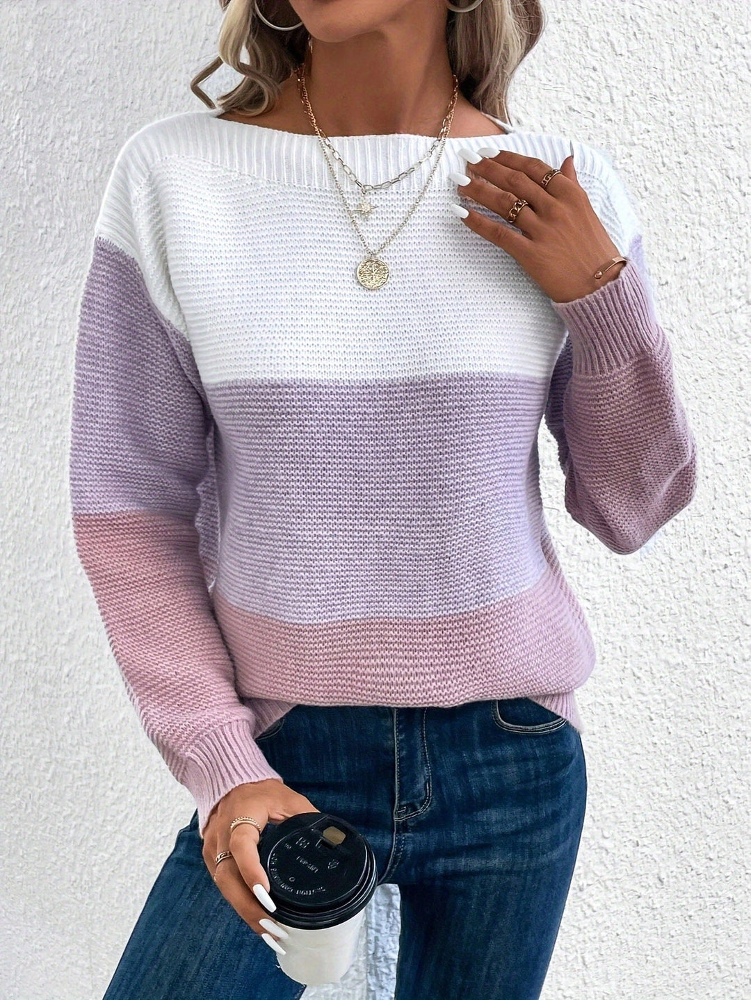 Damen Pullover Eleganter Stil Baumwollmischung Warm 1