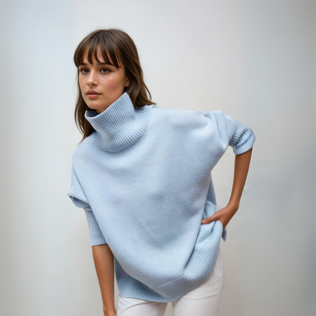 Damen Pullover Turtleneck Eleganter Strick 4