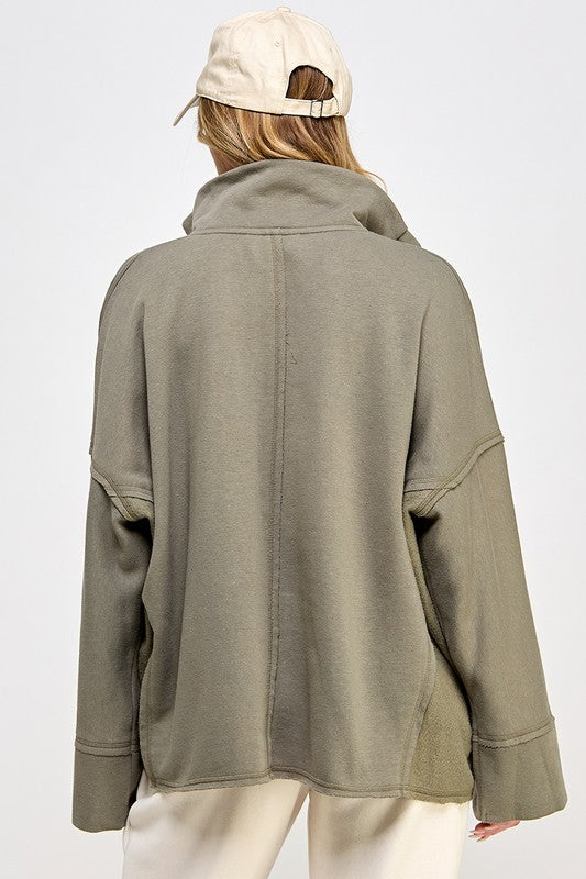 Damen Pullover V-Ausschnitt Dolman Ärmel 2