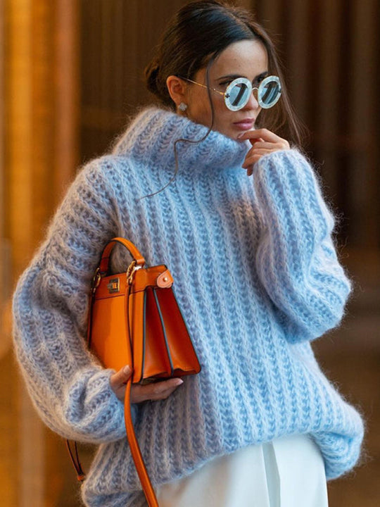 Damen Pullover mit langen Ärmeln und flauschigem Design 6