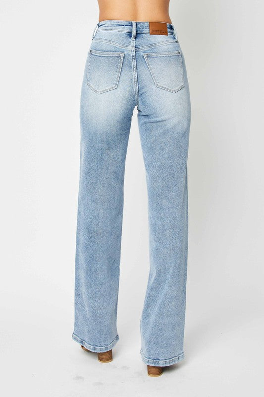 Damen Retro Jeans mit Hoher Taille und Yoke-Design 3