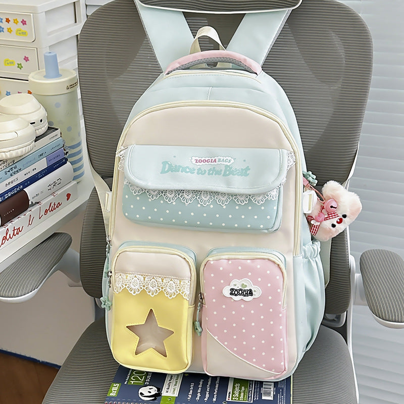 Damen Rucksack mit verspieltem Design und mehreren Fächern 2