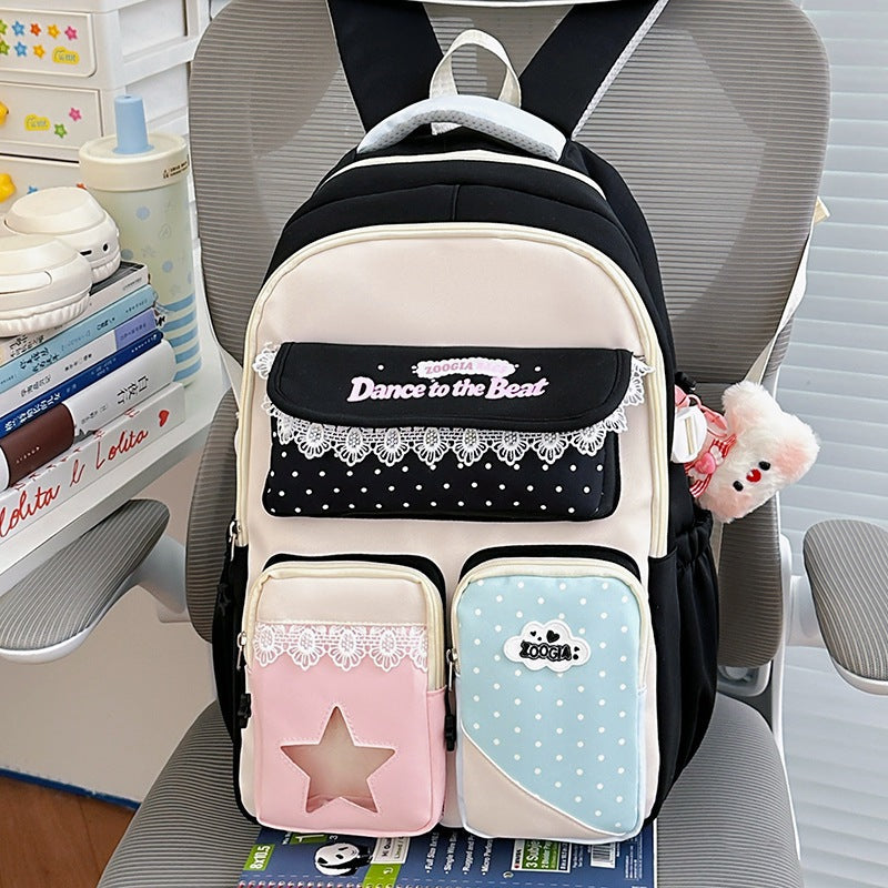 Damen Rucksack mit verspieltem Design und mehreren Fächern 3