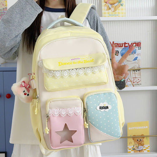 Damen Rucksack mit verspieltem Design und mehreren Fächern 5