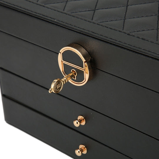 Damen Schmuckschatulle Mehrschichtiger Organizer für Ringe, Halsketten und Ohrringe 5