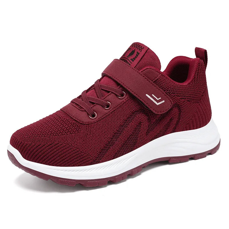Damen Sneakers Atmungsaktiv Freizeit Schnürschuhe Leicht Textil 3