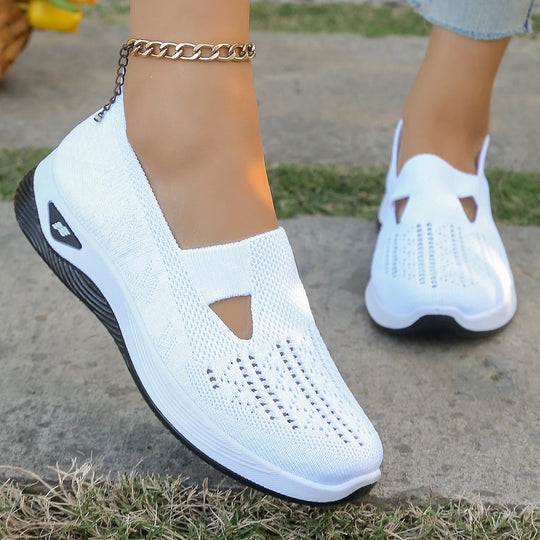 Damen Sneakers Leichte Flache Schuhe Atmungsaktives Material für Alle Jahreszeiten 14