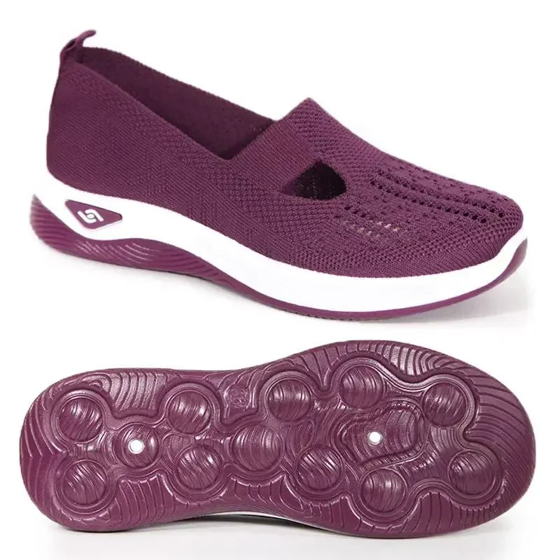 Damen Sneakers Slip-On Atmungsaktiv mit Fußgewölbeunterstützung und Memory Foam 7