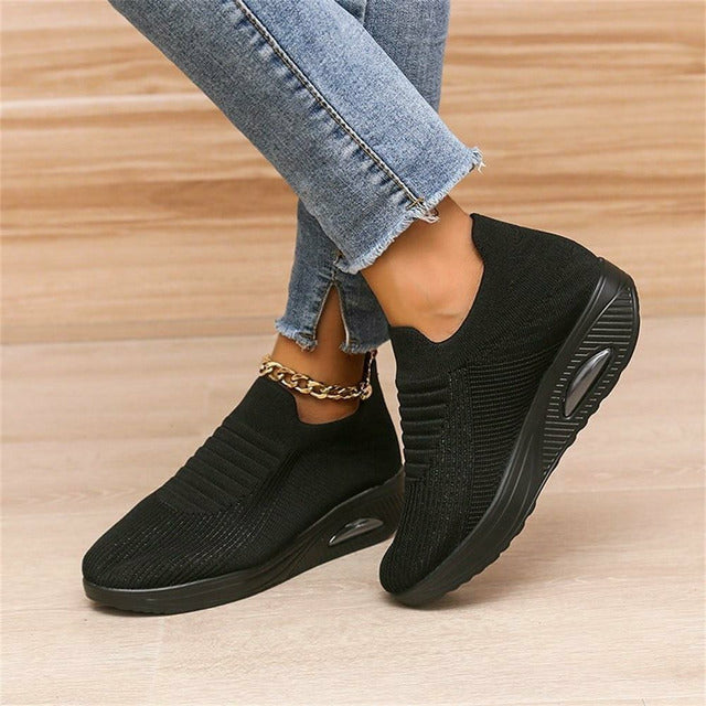 Damen Sneakers Slip-On Mesh mit Luftsohle 2