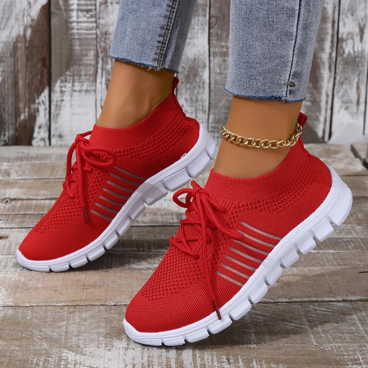 Damen Sneakers Sportlich Atmungsaktiv Mesh für Aktive Lebensstile 3