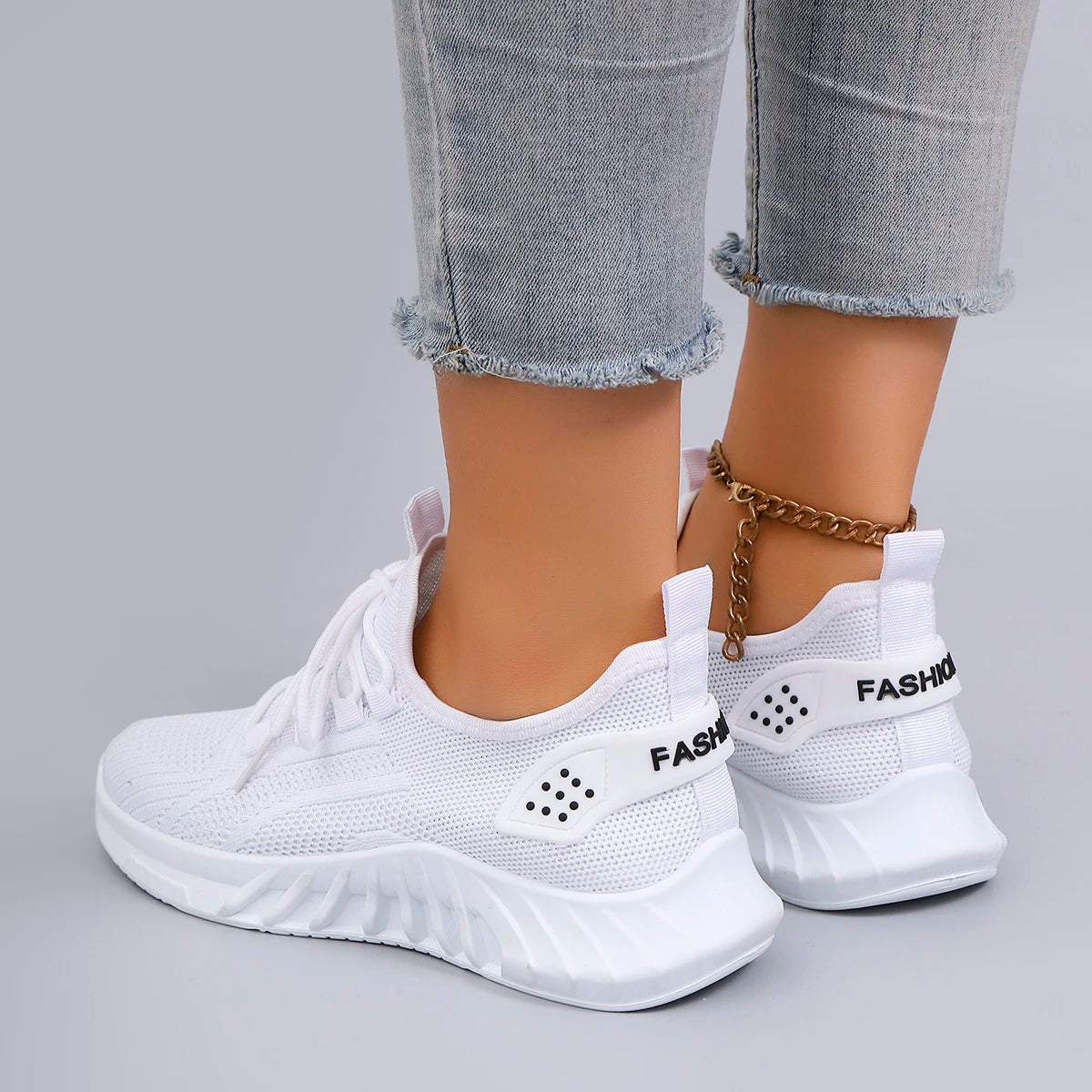 Damen Sportschuhe Atmungsaktiv Leicht Schnürung 5