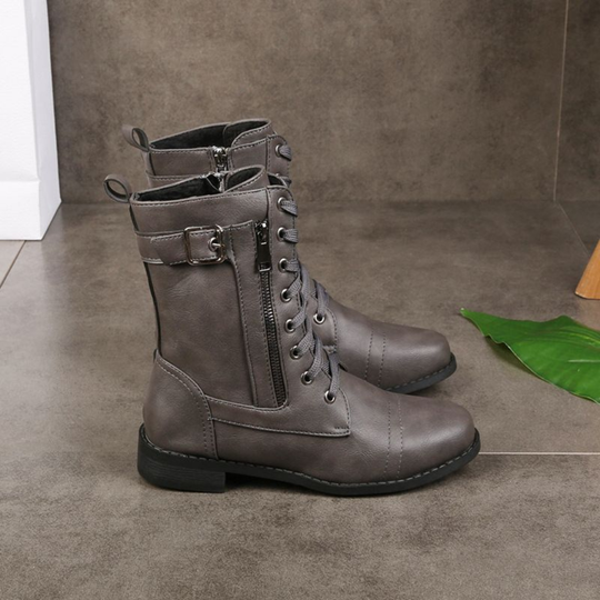 Damen Stiefeletten mit Reißverschluss und gepolstertem Schaft 3