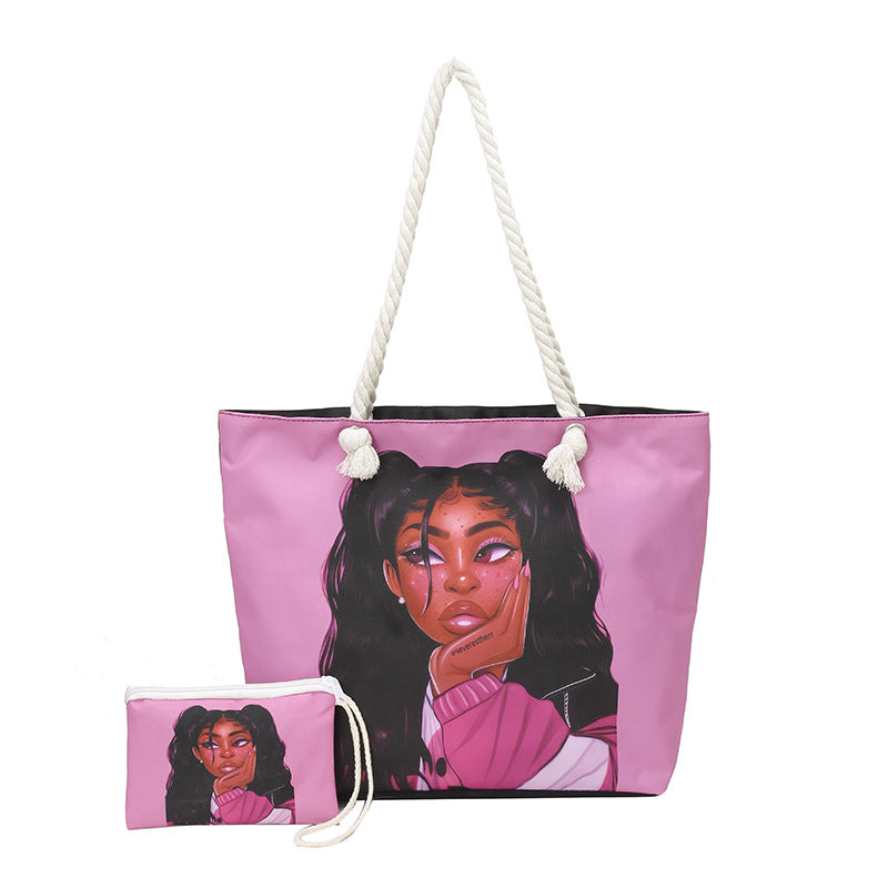 Damen Strandtasche mit Grafikdruck 10