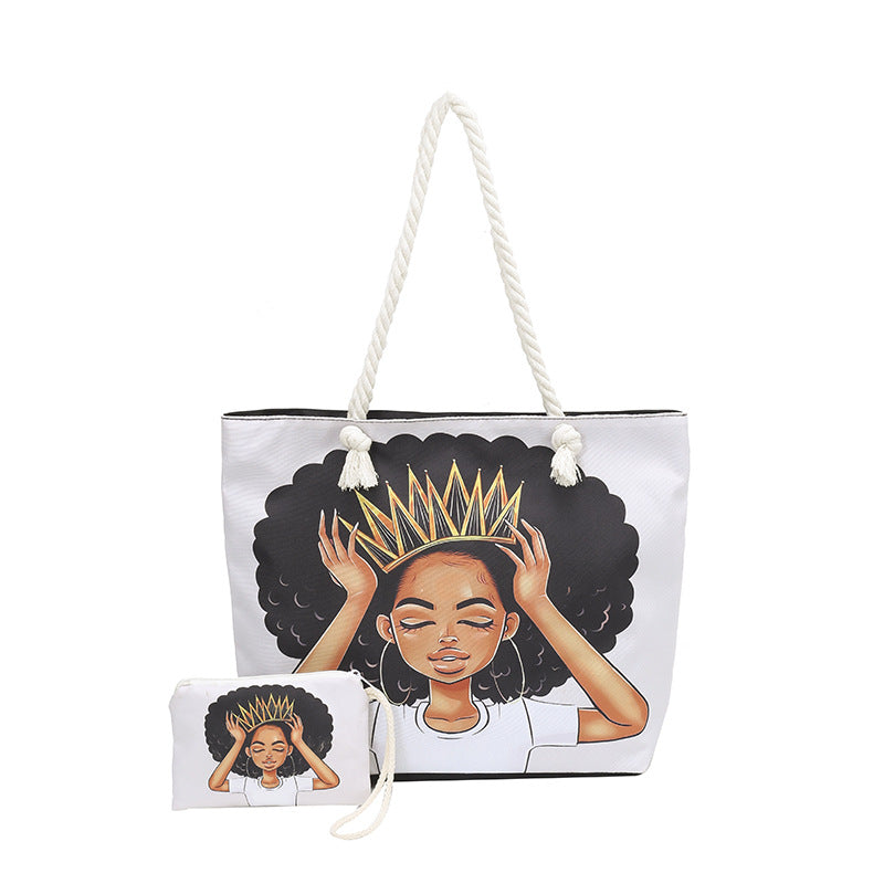 Damen Strandtasche mit Grafikdruck 14