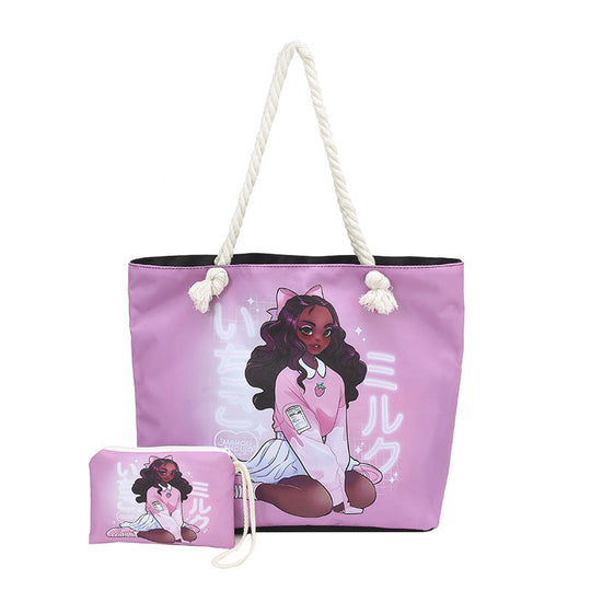 Damen Strandtasche mit Grafikdruck 15