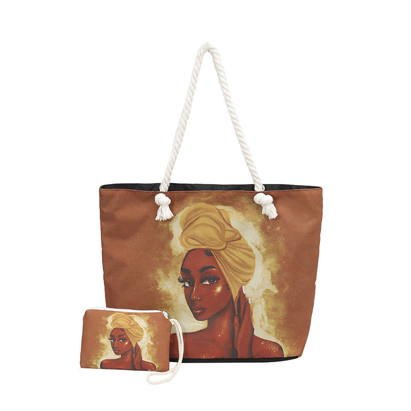 Damen Strandtasche mit Grafikdruck 18