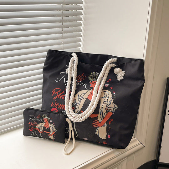 Damen Strandtasche mit Grafikdruck 3