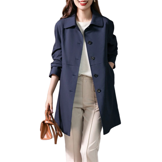 Damen Trenchcoat Klassisch Vielseitig für Büro und Freizeit 0