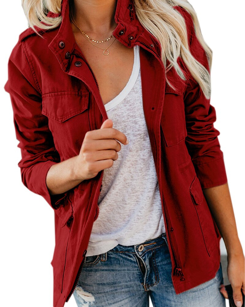 Damen Übergangsjacke mit Taschen für Freizeit und Sport 4