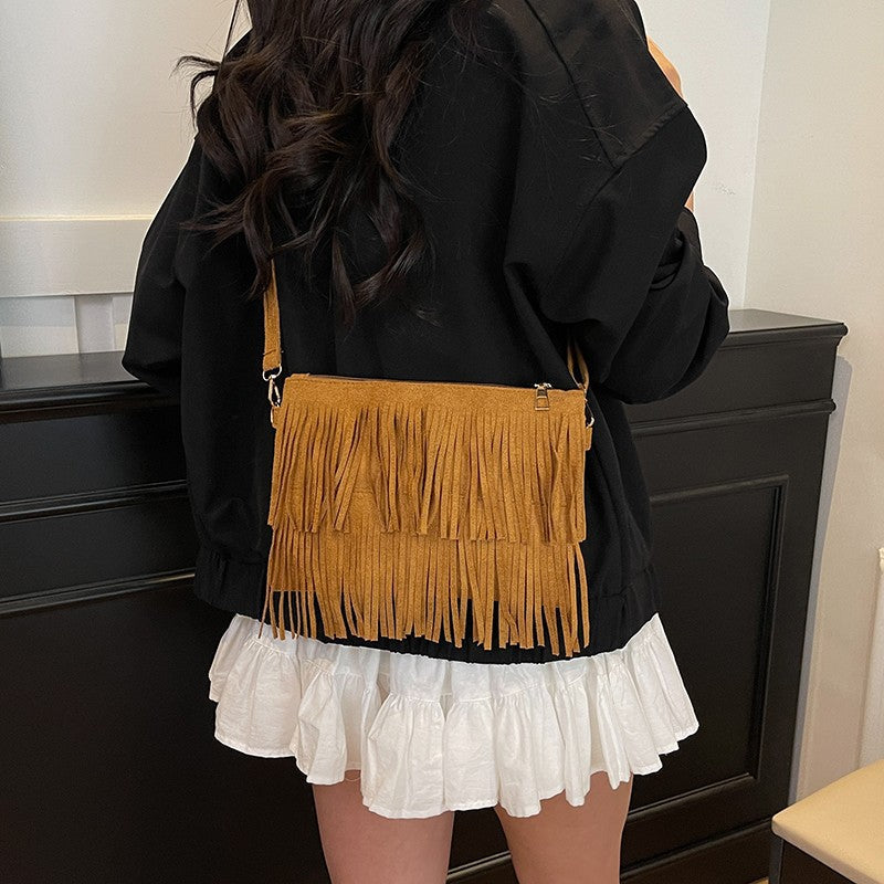 Damen Umhängetasche mit Fransen im Boho-Stil 4