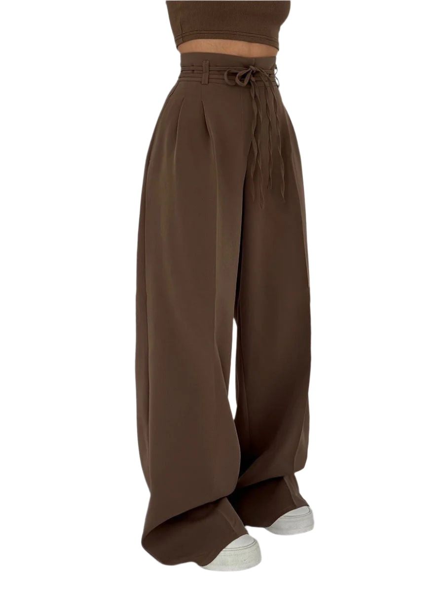 Damen Weite Hose Hohe Taille Elegante Schnittführung 0