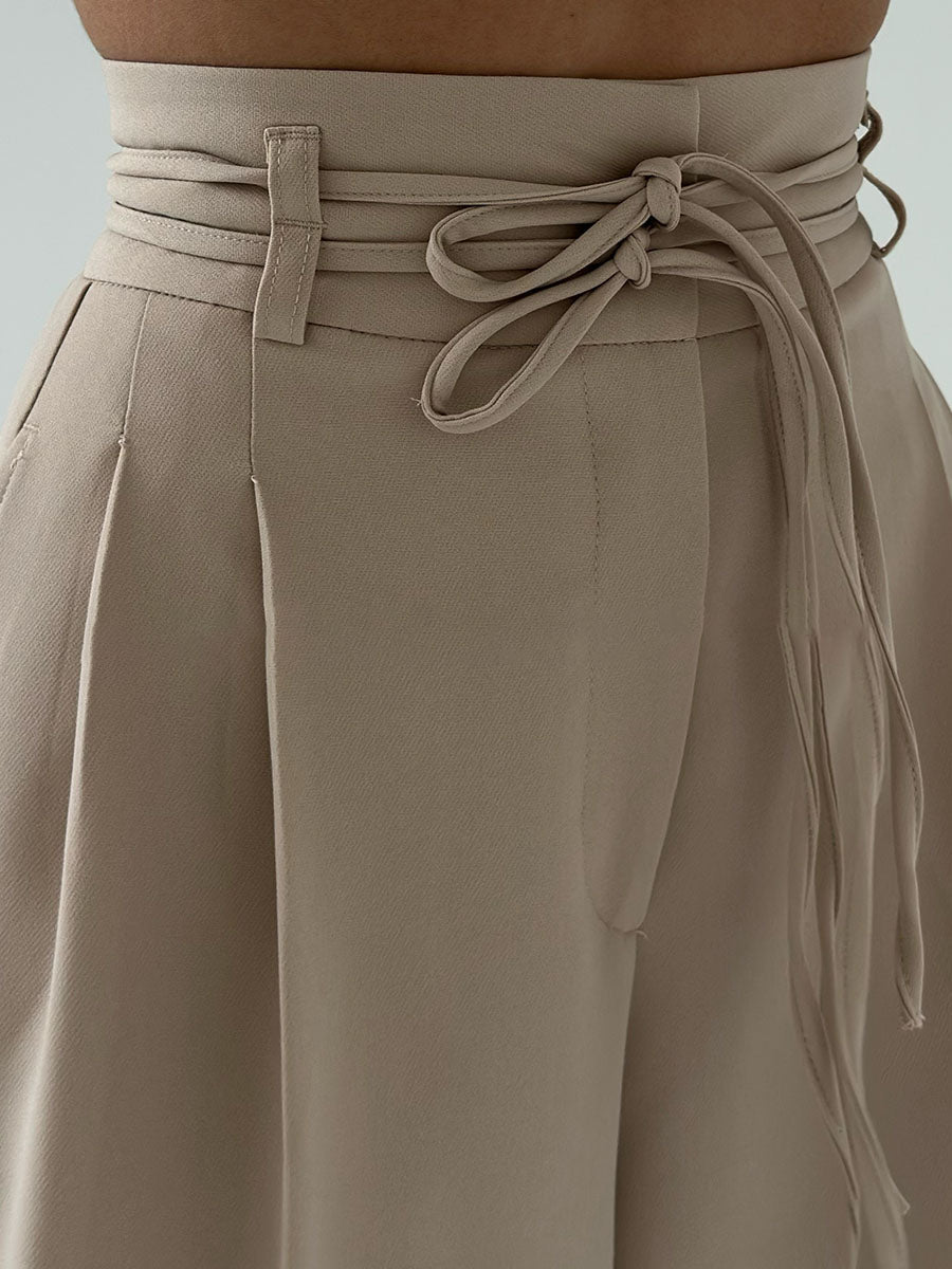 Damen Weite Hose Hohe Taille Elegante Schnittführung 2