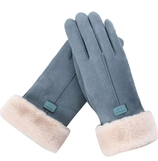 Damenhandschuhe Winterstil Wildleder 0