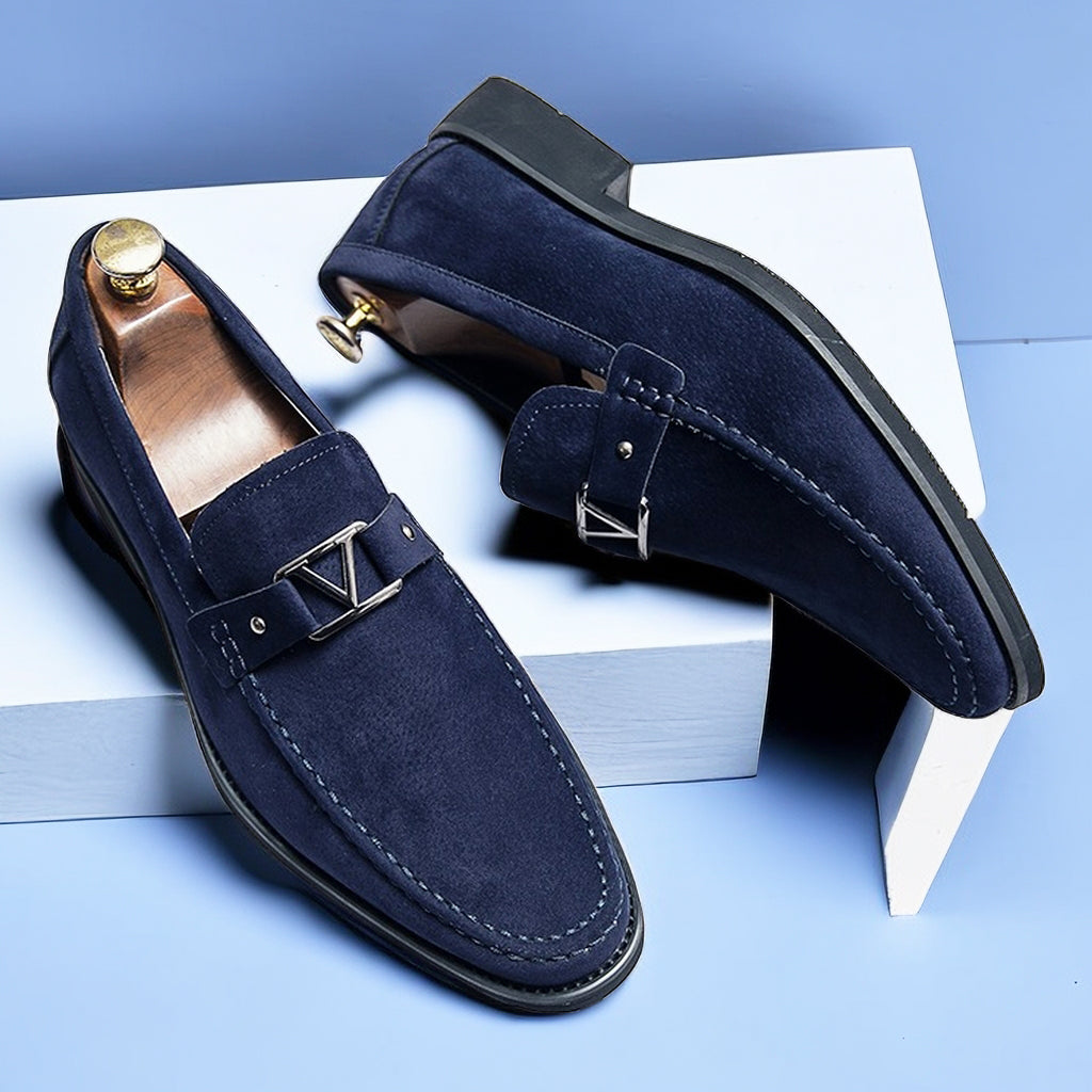 Herren Slipper Klassisch aus Leder, Bequeme Loafer für Alltag und besondere Anlässe 1