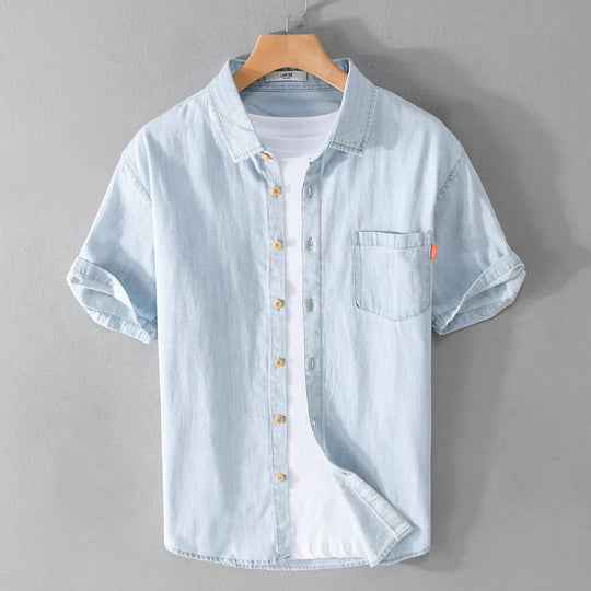 Herrenhemd Langarm Baumwolle Lässiger Stil für Sommer 1