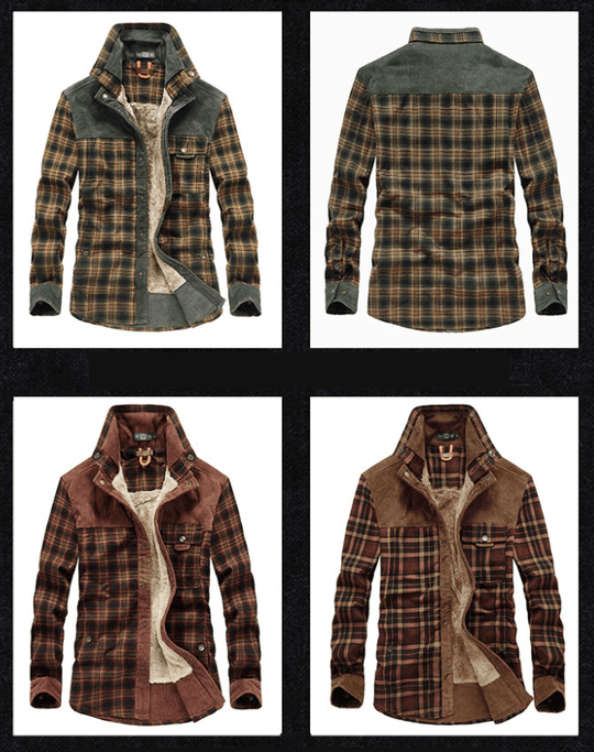 Flanell-Karierte Winterjacke