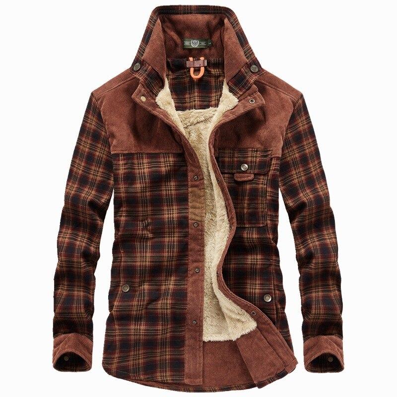Flanell-Karierte Winterjacke