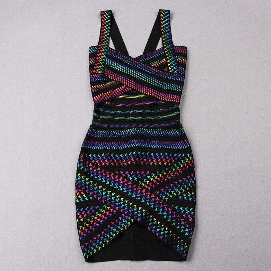 Frauen Multi Color Party Kleid