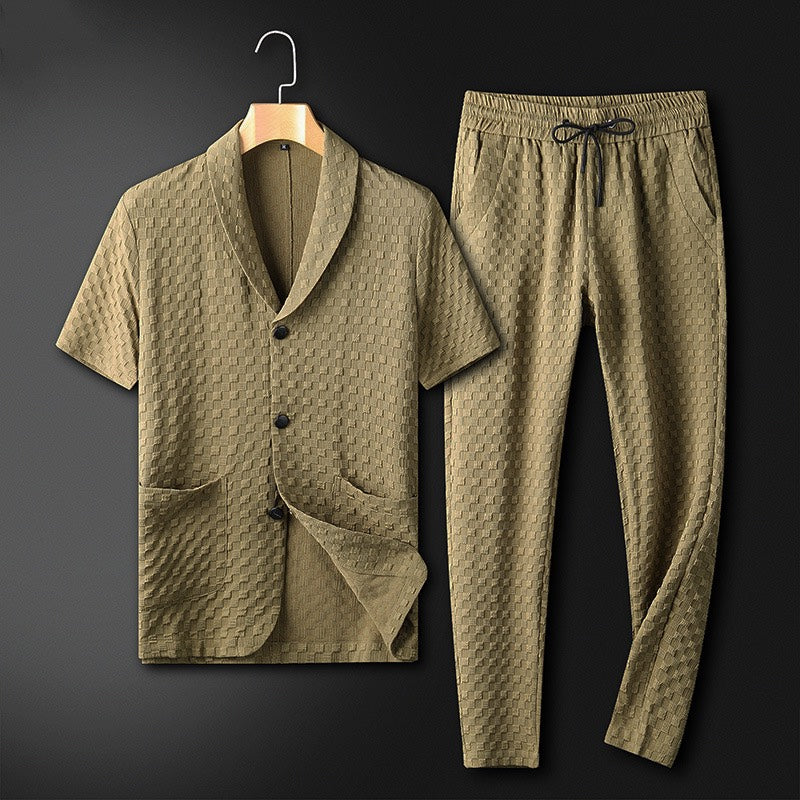 Herren Kostüm Zweiteilig Modern Geometrisches Muster Polyester 3