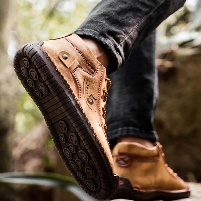 Handgenähte Vintage Lederstiefeletten