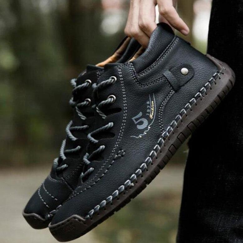 Handgenähte Vintage Lederstiefeletten