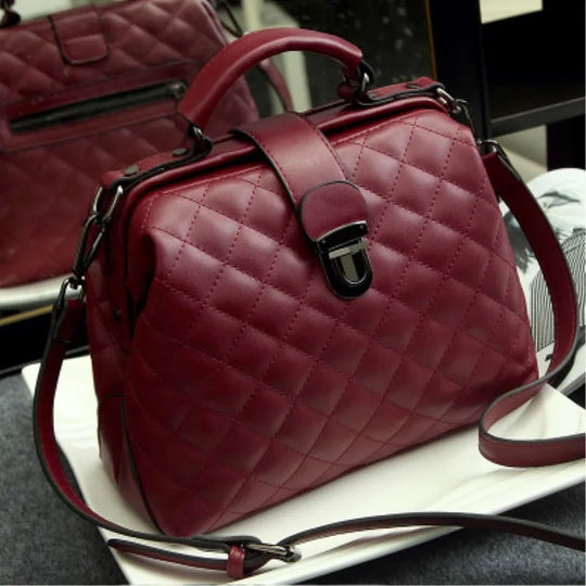 Damen Abendtasche Vintage Clutch Geräumig Leder für Feste und Ausgehen 4