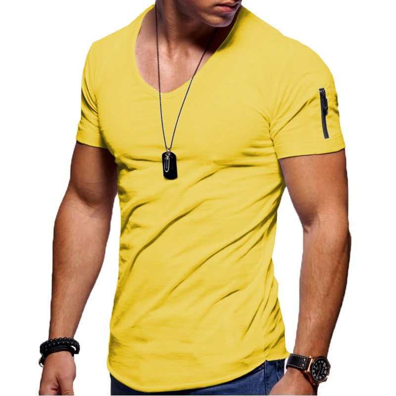 Herren V-Ausschnitt Muscle T-Shirts