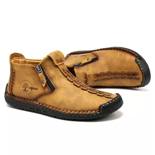 Herren Vintage Hand Genäht Stiefelette