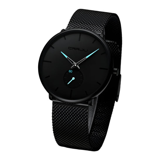 Herren Armbanduhr Minimalistisch Edelstahl Blau 0